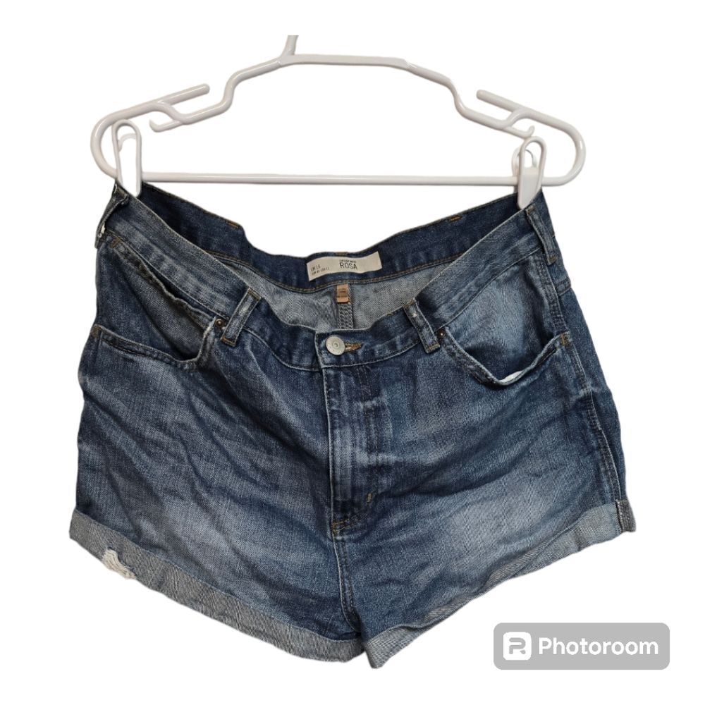 Topshop Moto Rosa Denim Mom Shorts W34 US 12 Blue